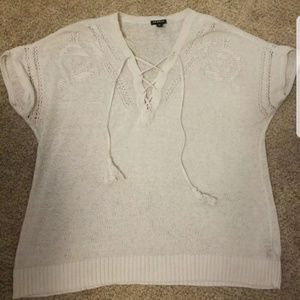Sweater lace up shirt