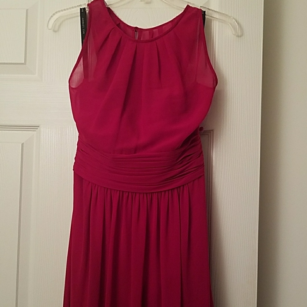 Bill Levkoff SAMPLE Cranberry Bridesmaid Dress