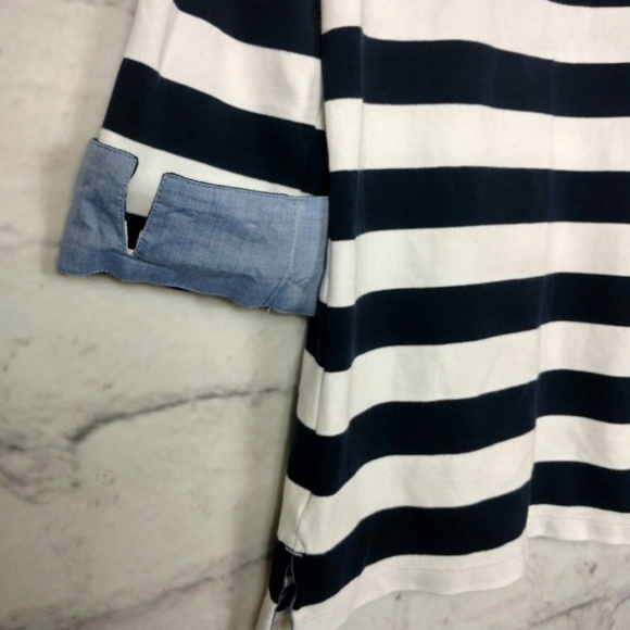 NAUTICA CHAMBRAY CASUAL CUFF TOP 3/4 SLEEVE Top - Picture 4 of 8