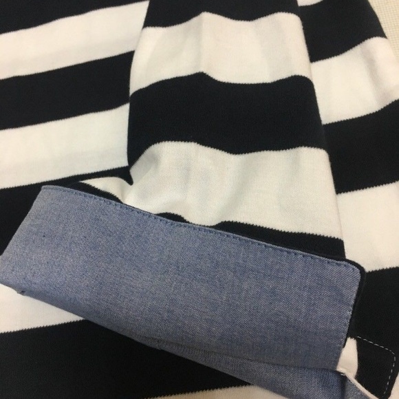 NAUTICA CHAMBRAY CASUAL CUFF TOP 3/4 SLEEVE Top - Picture 5 of 8