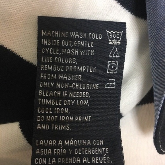 NAUTICA CHAMBRAY CASUAL CUFF TOP 3/4 SLEEVE Top - Picture 8 of 8