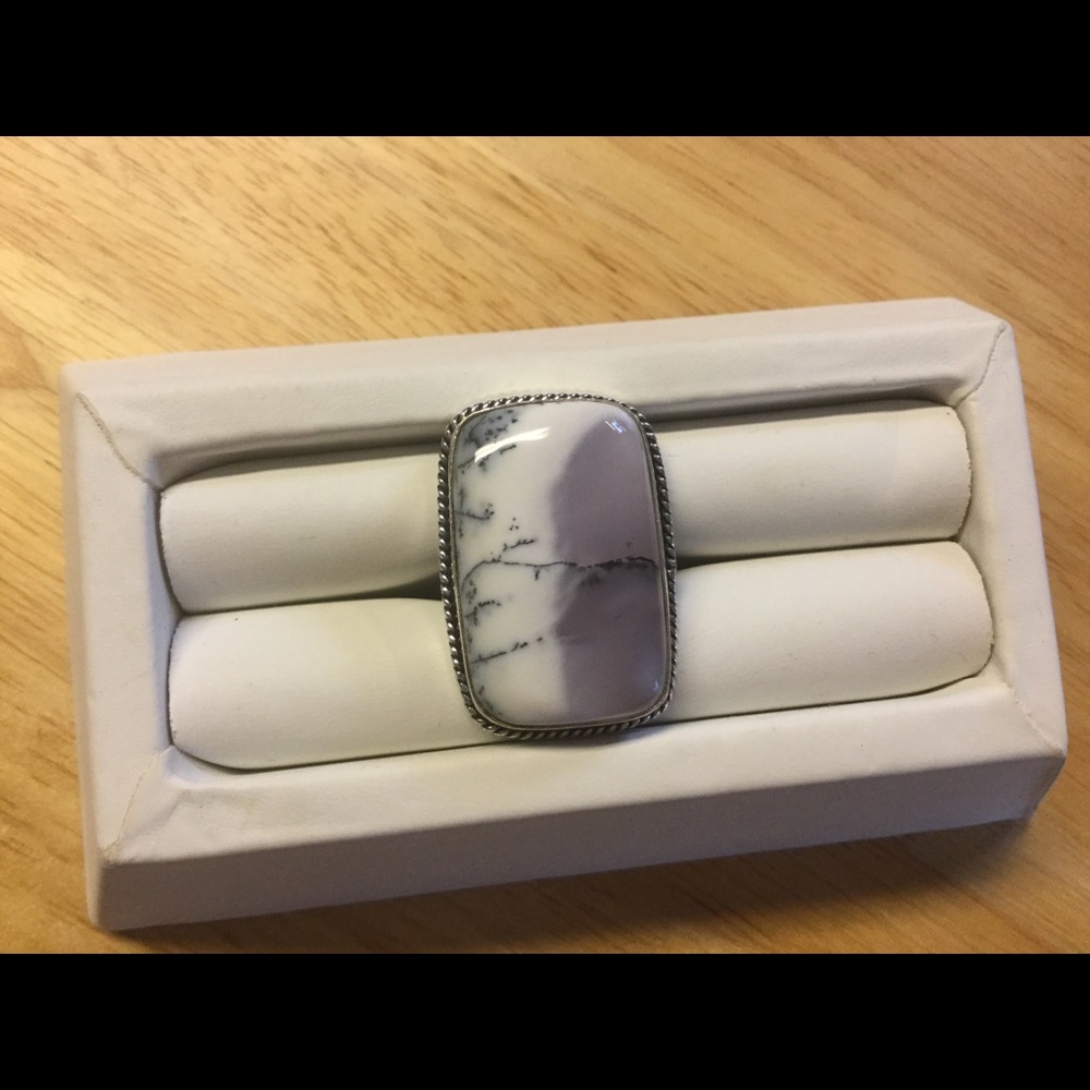 Dendritic Opal Sterling Silver Ring - image 2
