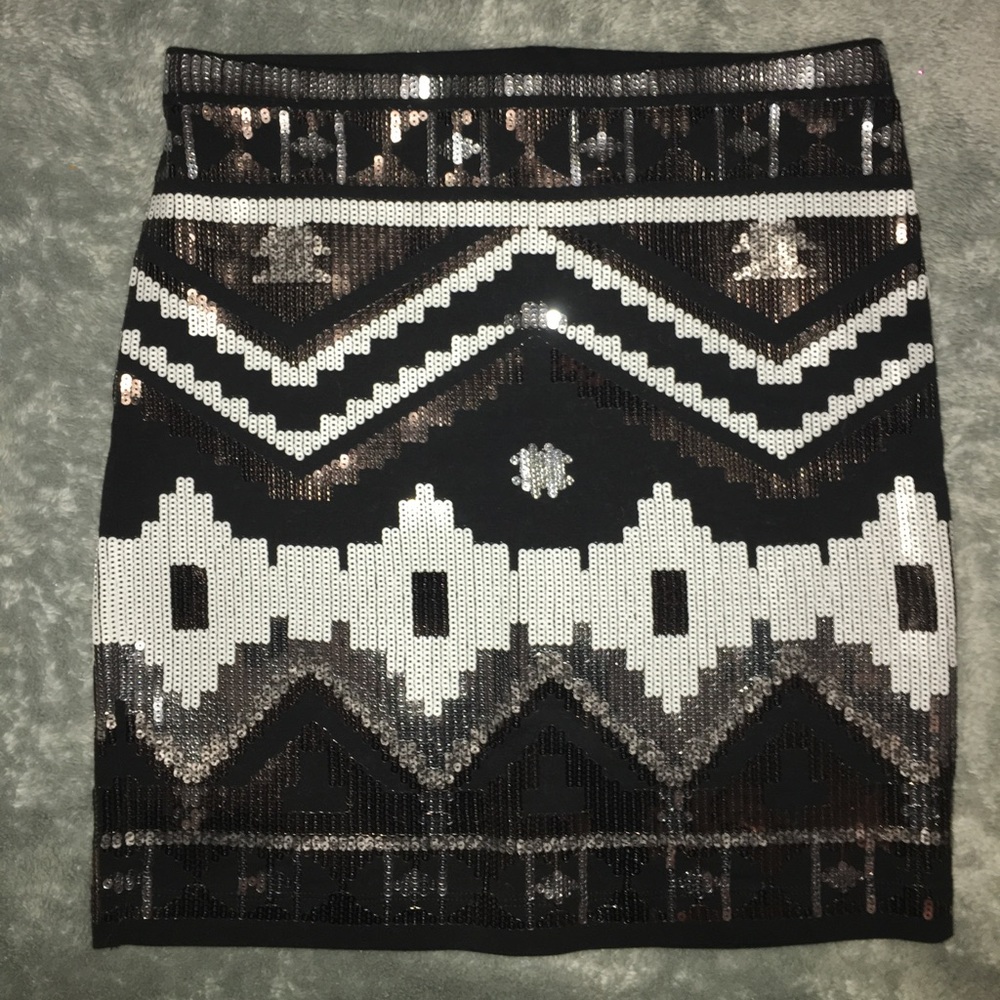 Express Aztec Sequin mini skirt