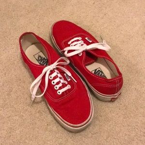 Red Vans. Size 8.5.
