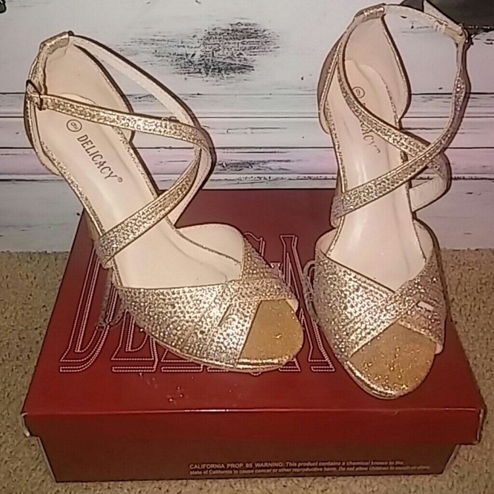 Champagne swarovski shoes