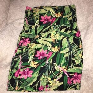 Tropical Print Pencil Skirt