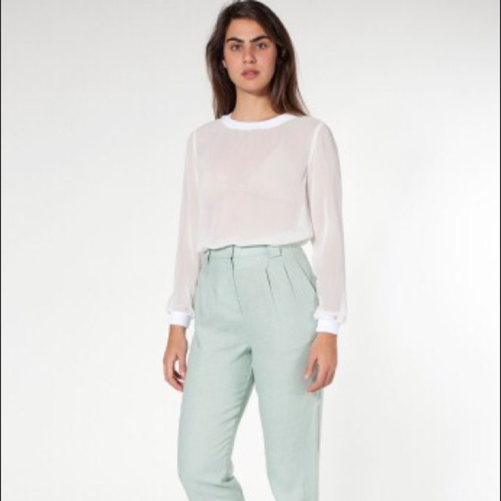 🔹 American Apparel High Waist Linen Trousers