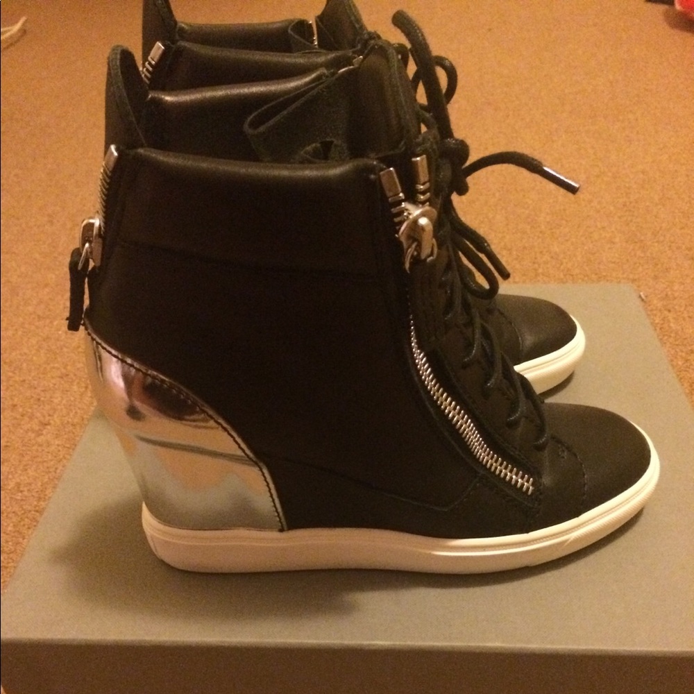 Giuseppe Zanotti Black Wedge Sneakers