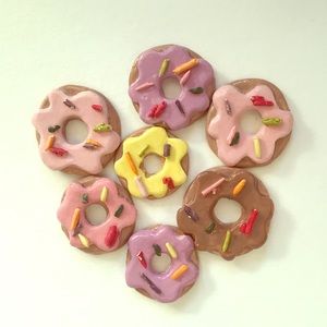 Handmade Ceramic Donut Pins / Brooches