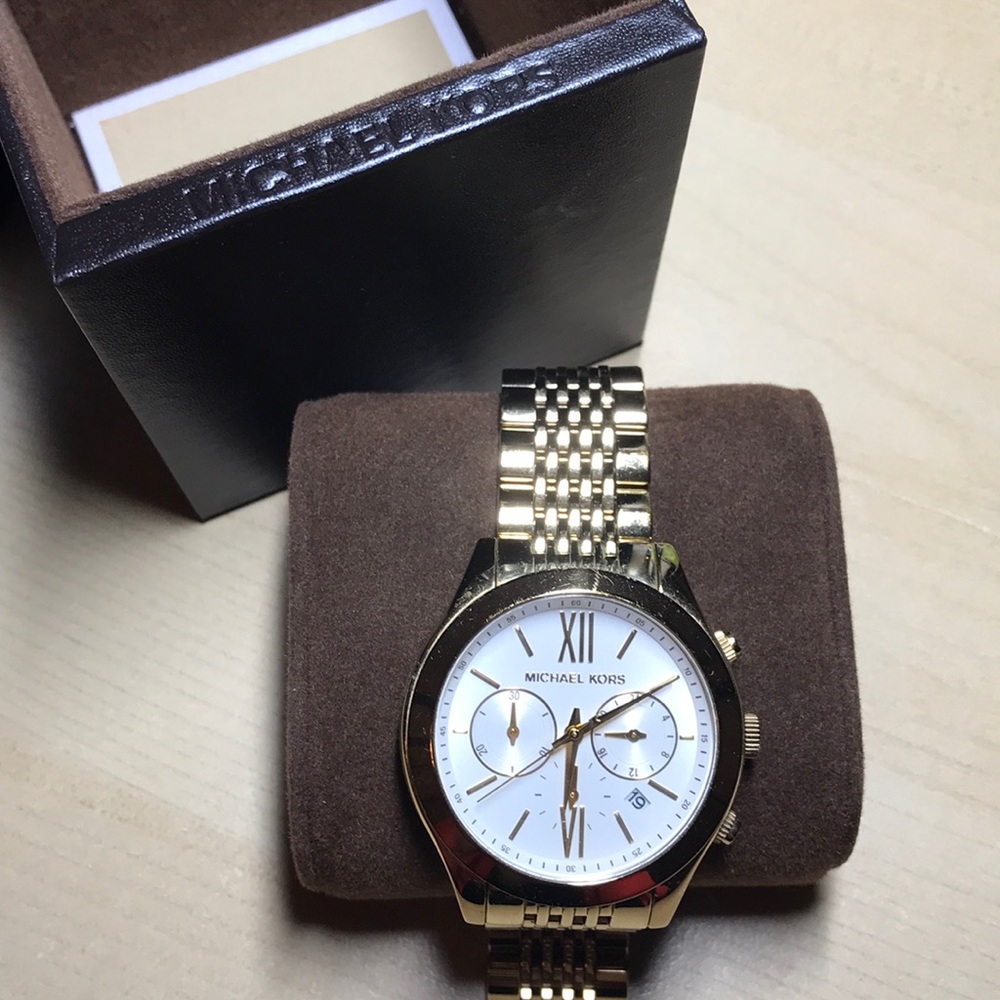 Michael Korslund Oversized Gold Tone Watch