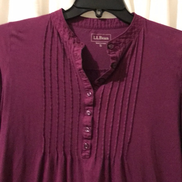 LL Bean Long Sleeve Purple Top - Picture 3 of 4