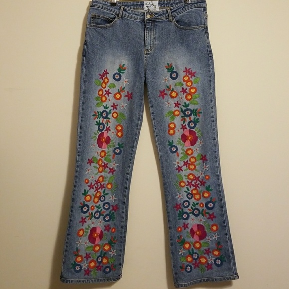 lilly pulitzer embroidered jeans