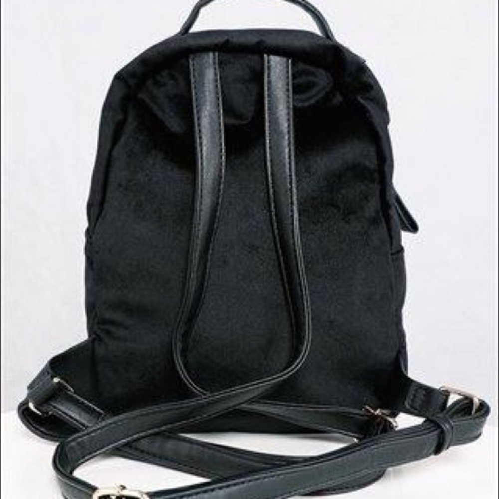 💝💕Smooth Soft Velvet Fabric Burgundy Backpack - Picture 2 of 5