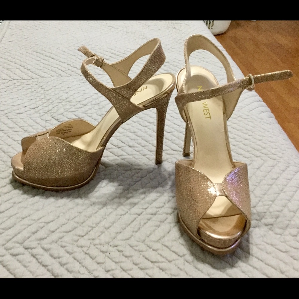 Beautiful rose gold platform sandals