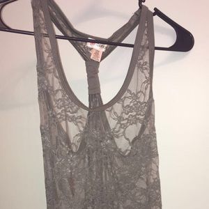 Gray Lacey Tank