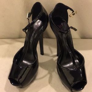 JustFab T-Strap Patent Leather 6 in. Stilettos
