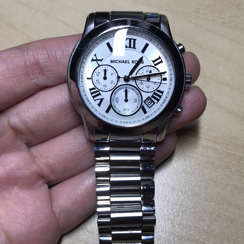 Michael Kors Oversized Watch Silver Tone