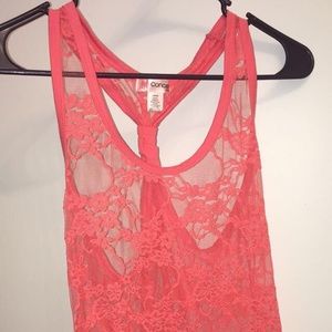 Coral Lacey Tank