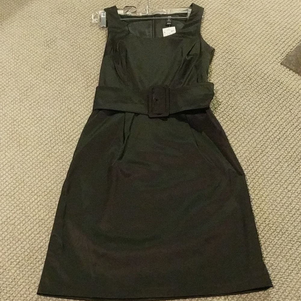 Black satin a-line dress