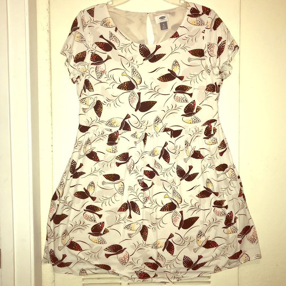 Old Navy Bird Print dress Size Petite Medium