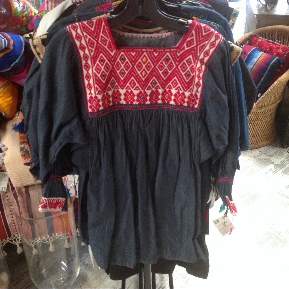 Hand Embroidered Chiapas Denim Shirt