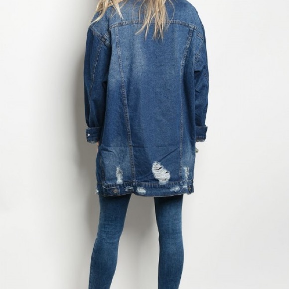 LAST ONE !!!!!!!!! Oversize distress jean jacket - Picture 4 of 6