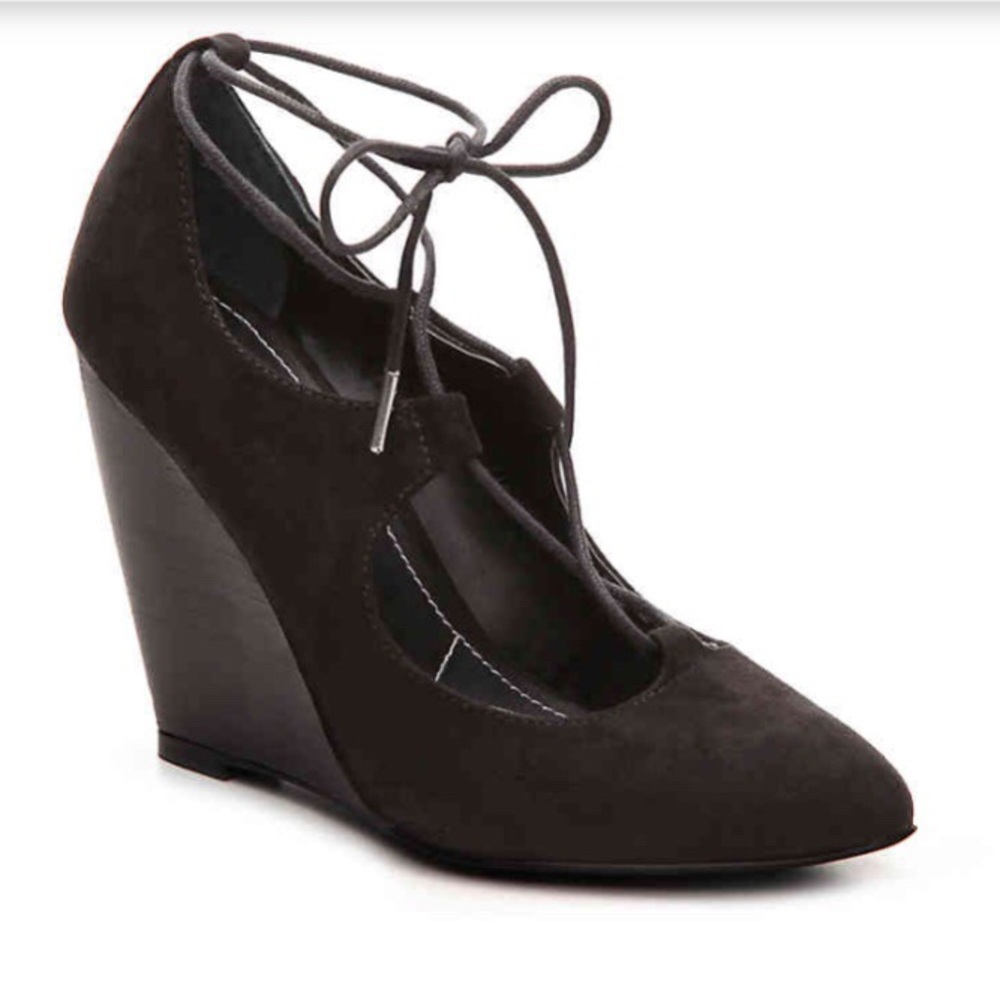 NWOB Charles David Faux Suede Lace Up Wedges