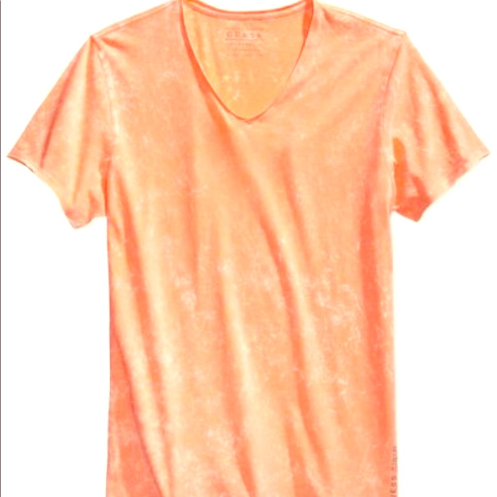 Men's Guess Acid Wash V-Neck Tee