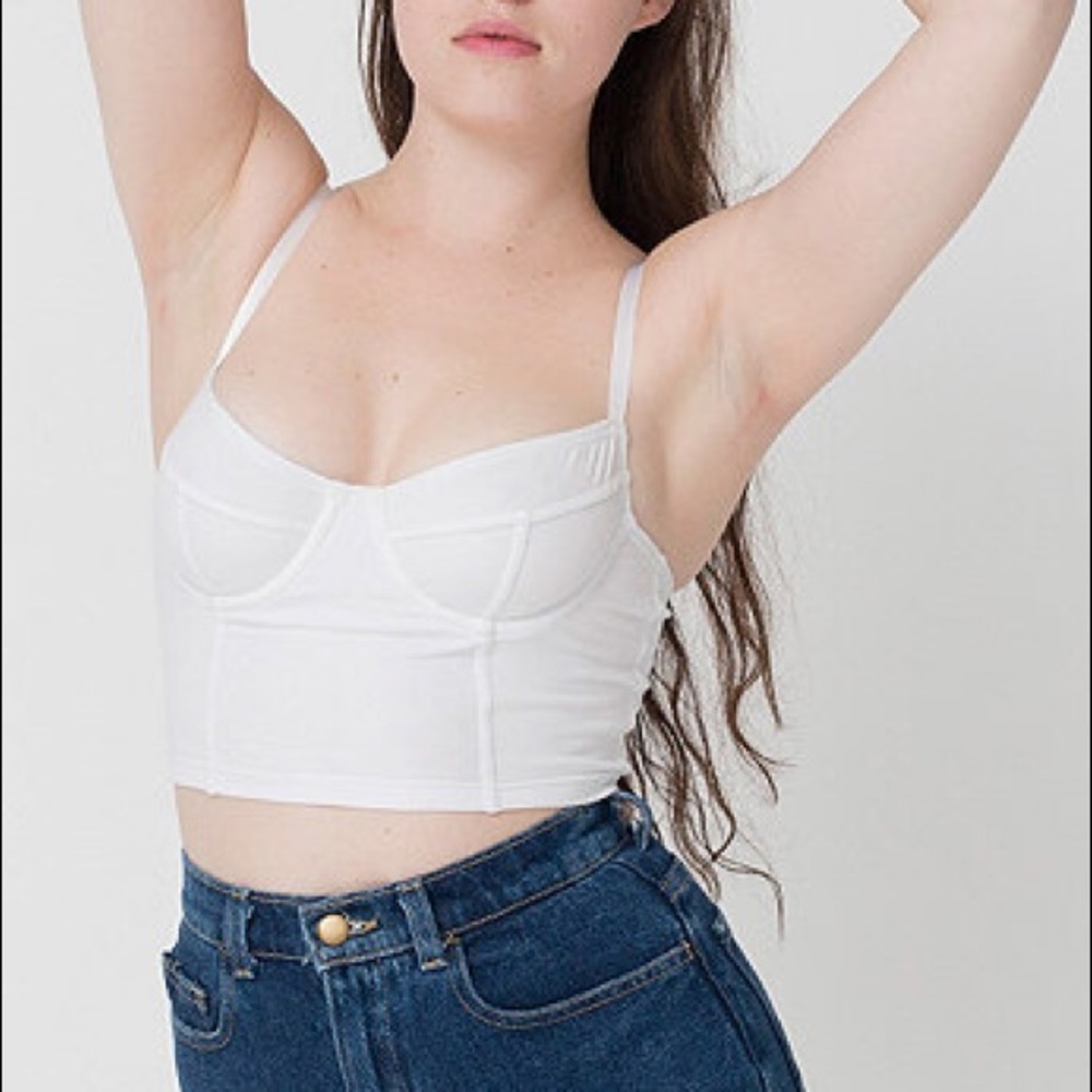 AA white crop bustier