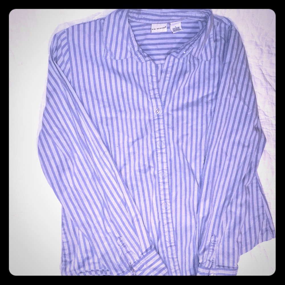 Light Blue and White Striped Button Down