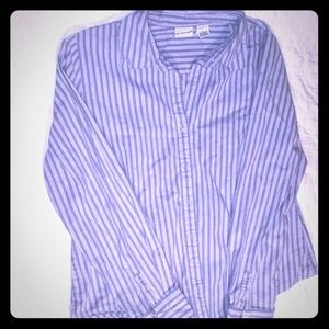 Light Blue and White Striped Button Down