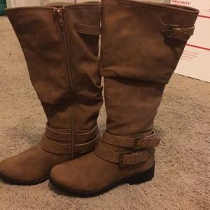 Brown knee-high boots