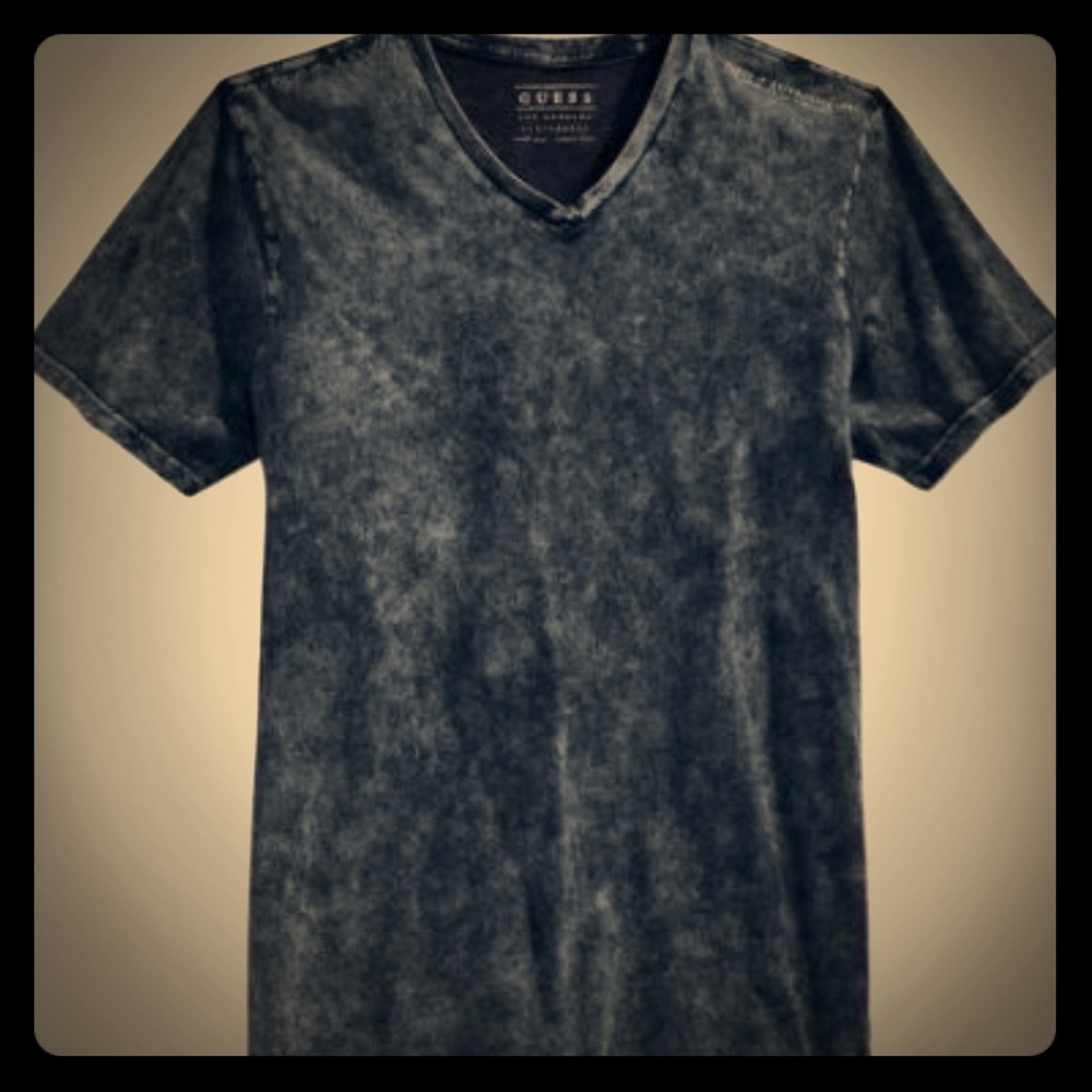 Guess Men's Acid Wash Black Tee