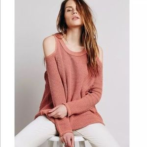 Free People Cold Shoulder S Thermal Sweater Bisque