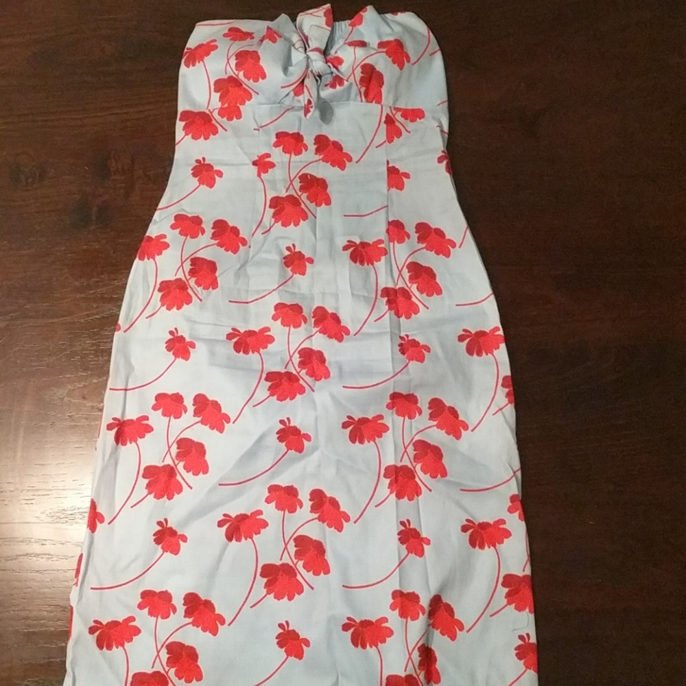 Anthropologie strapless floral dress