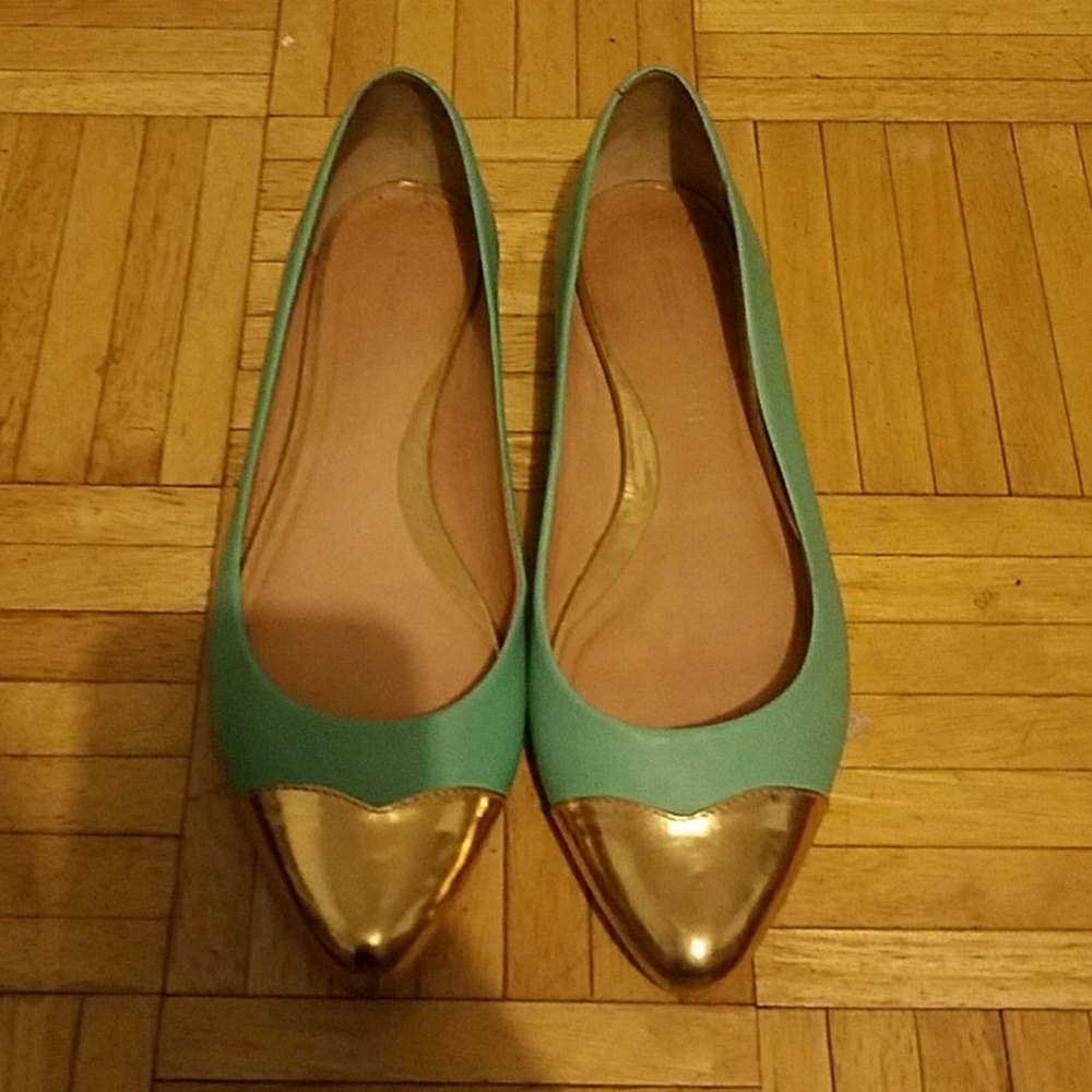 Rebecca Minkoff heart flats turquoise color