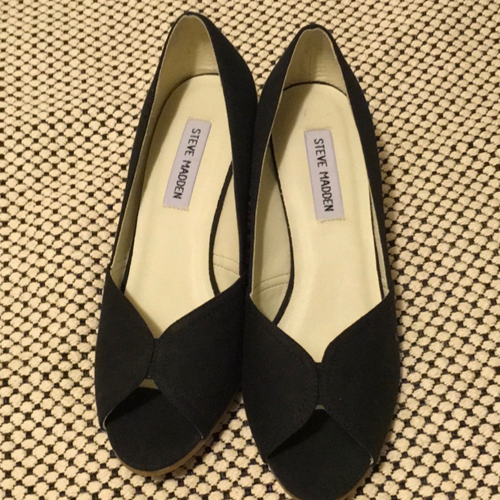 Steve Madden black peep toes Size 7.5 NWOT