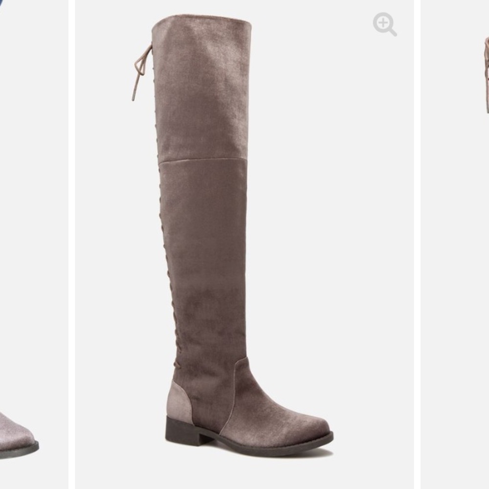 Velvet Over The Knee Boots