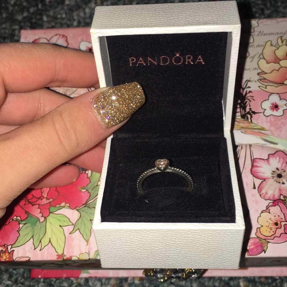 Pandora pink heart ring