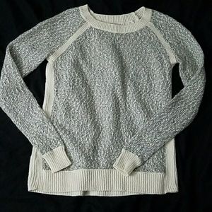 LOFT Grey and White Sweater