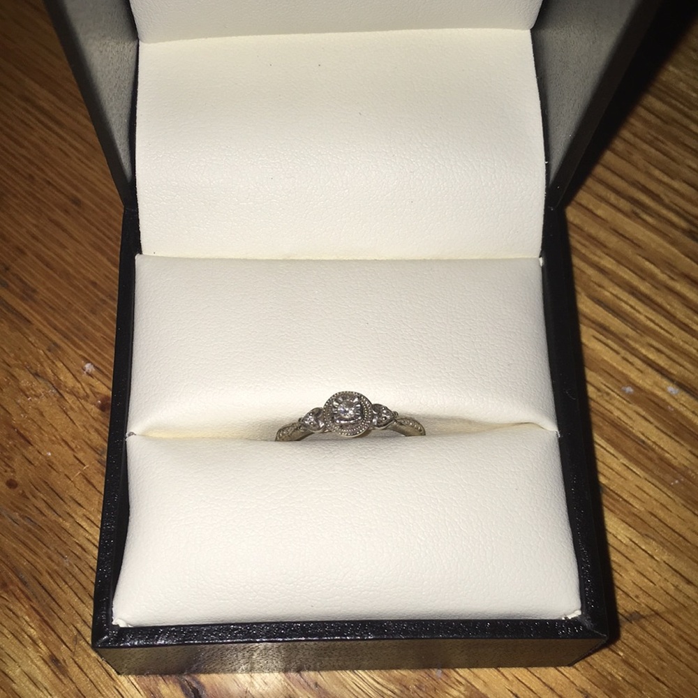 Real diamond sterling silver ring