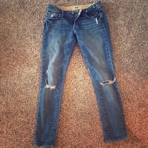 Paige denim distressed light wash jeans size 24
