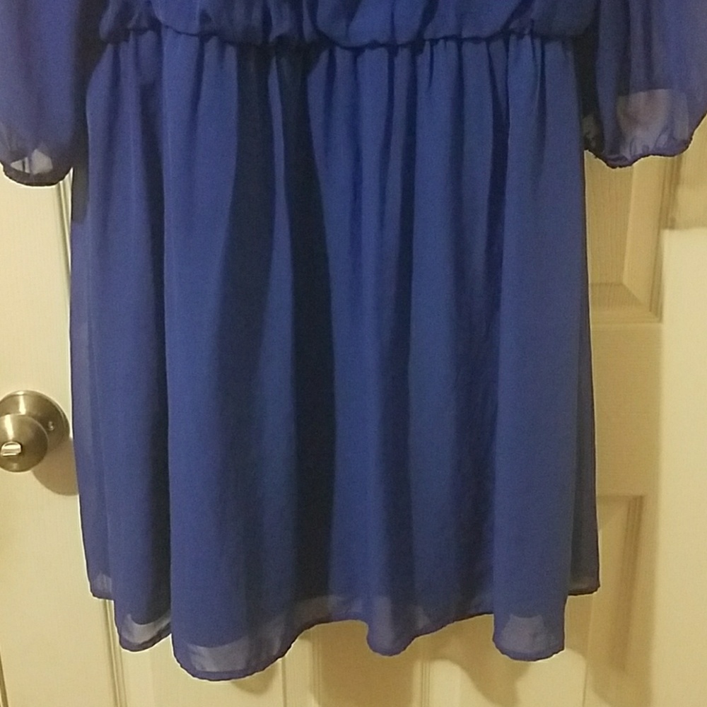 Blue Peasant Dress - Picture 3 of 5