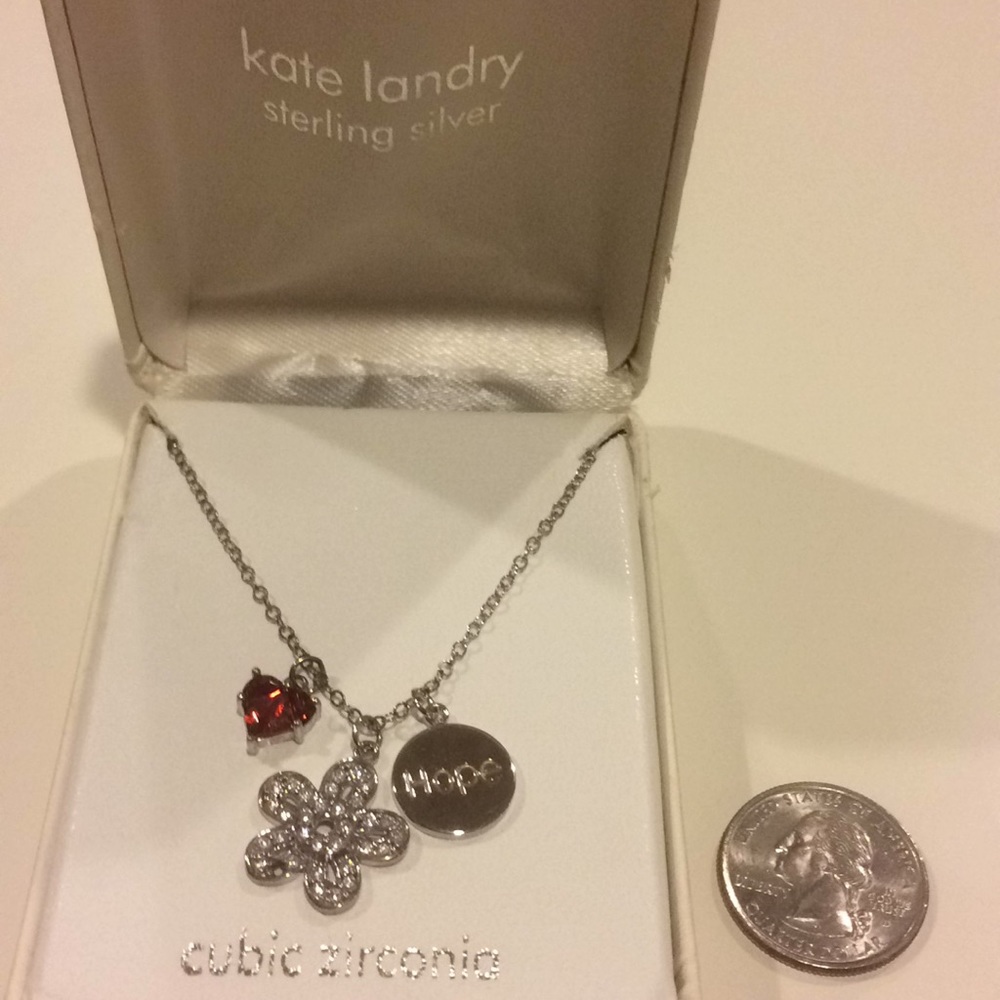 New Kate Landry Sterling Silver Charm Necklace