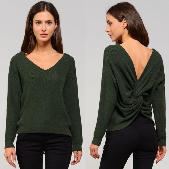 Premium Back Knot Detail Knit Sweater - Picture 3 of 3