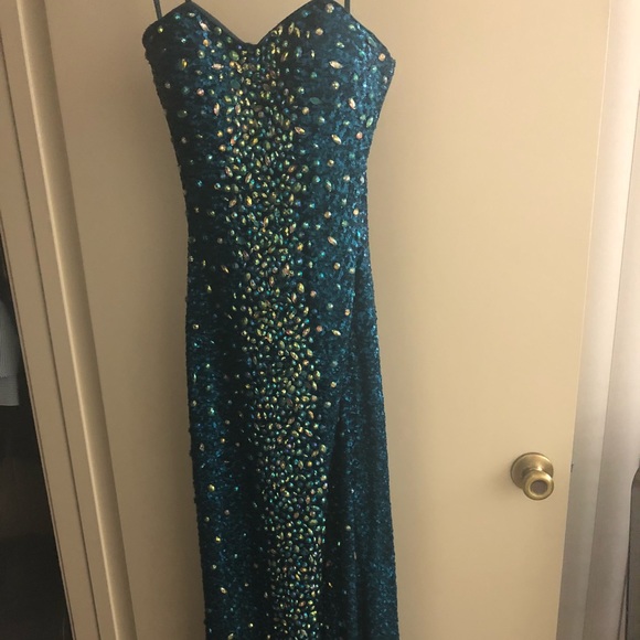 La Femme Dresses & Skirts - La Femme size 2 teal strapless dress...worn once