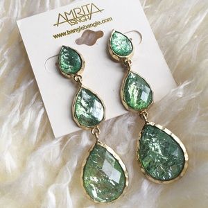 NWT Stunning gem teardrop earrings Amrita Singh