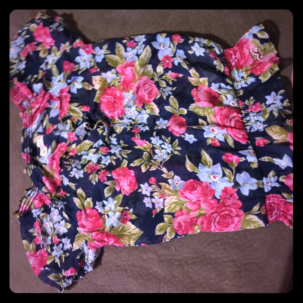Hollister sheer floral shirt