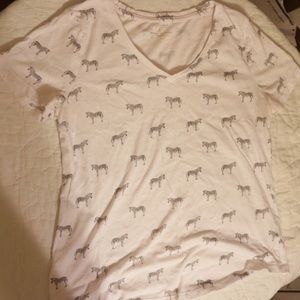 Zebras Printed on V-Neck