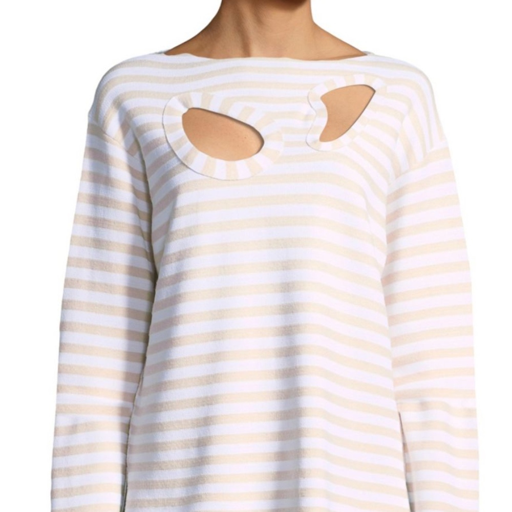 CELINE LONG SLEEVES 'BRETON' SWEATER WITH CUT OUT